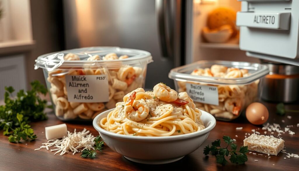 Chicken and Shrimp Alfredo Storage Tips