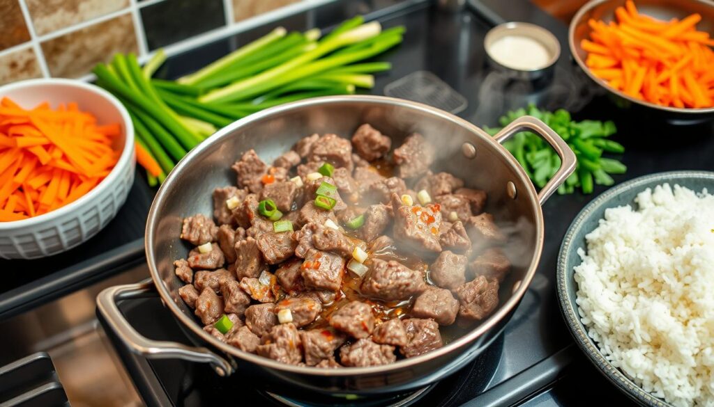 Ground Beef Bulgogi Cooking Process