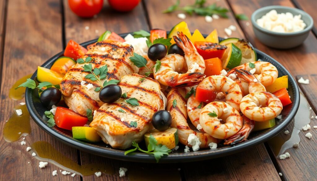 Mediterranean Chicken and Shrimp Cuisine