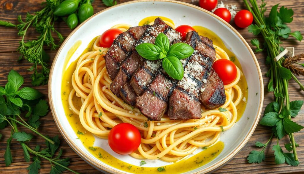 Steak Pasta Garnish Techniques