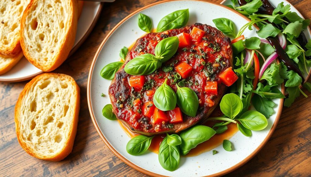 Steak Pizzaiola Plating