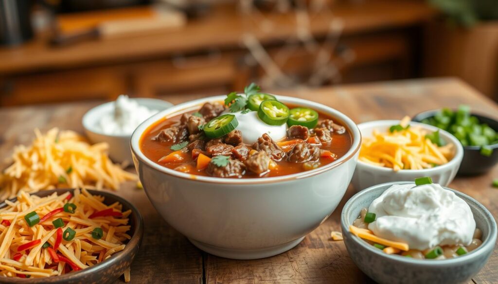 Steak and Beef Chili Serving