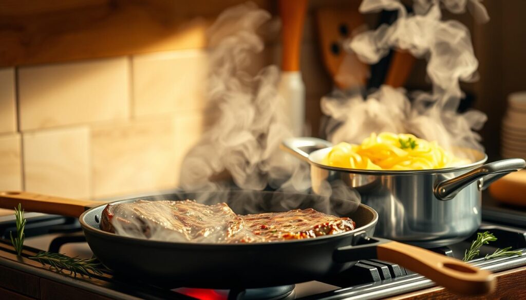 Steak and Pasta Cooking Technique