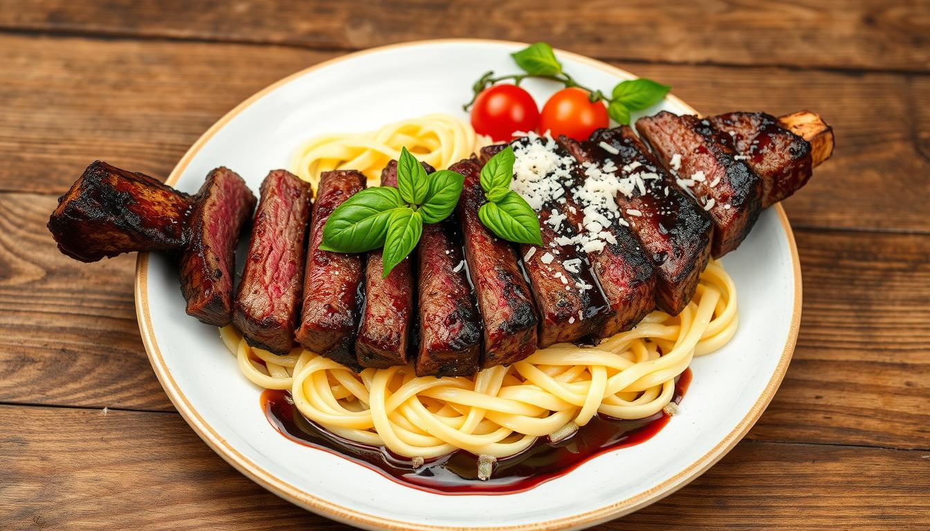 steak and pasta